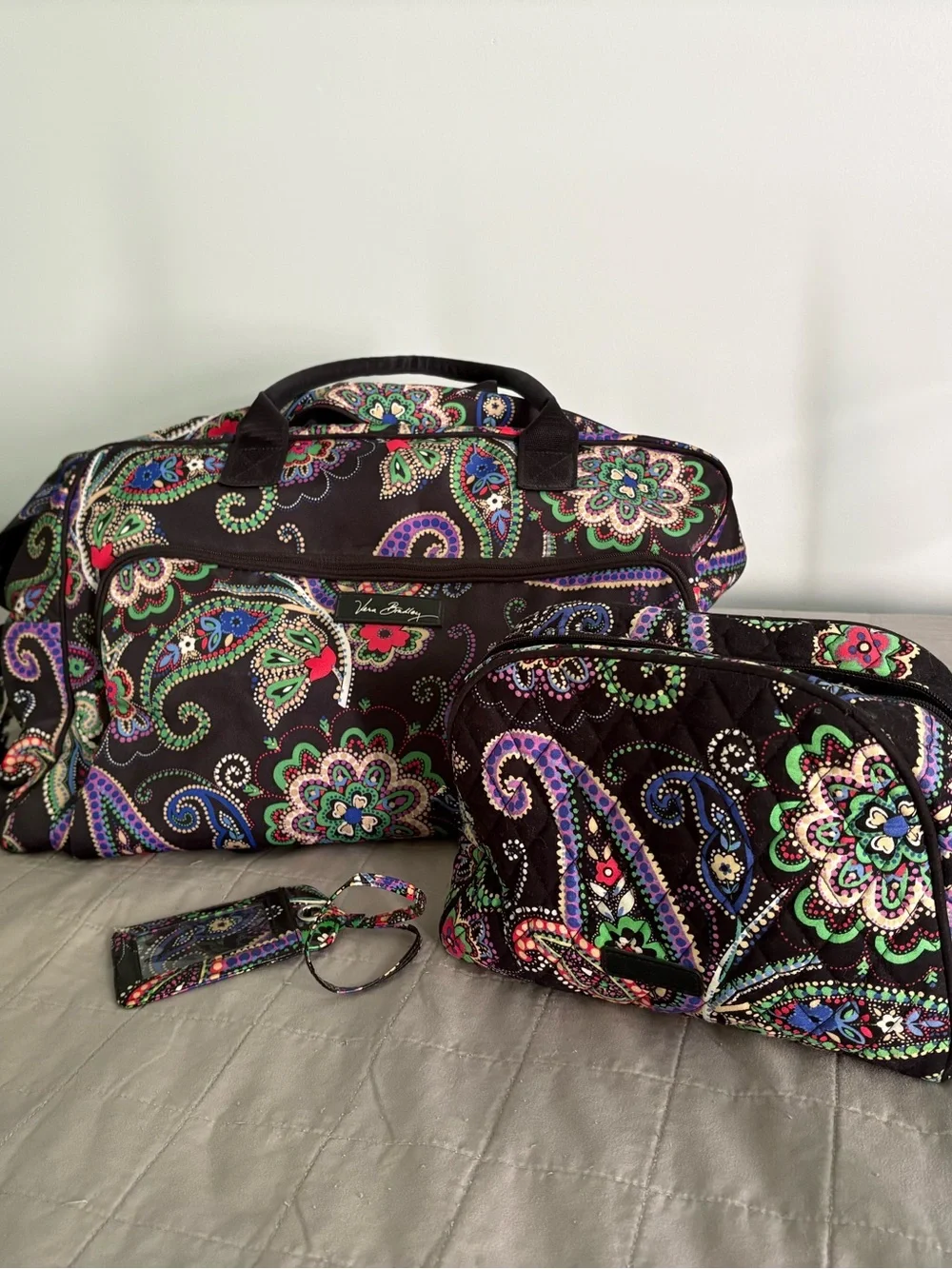 Vera Bradley Kiev Paisley Set: Weekender bag, toiletry bag and luggage tag